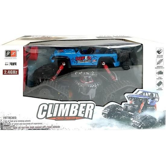 Auto na dálkové ovládání 4x4 s výměnnými koly Super Climber 1:18 modré