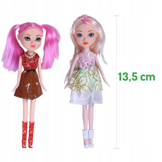 Ecotoys dřevěný domeček pro panenky Malinová s výtahem + 2 panenky