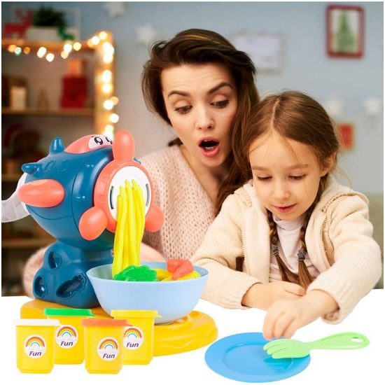 Modelovací plastelína s mlýnkem a příslušenstvím 4 barvy Mills Doh - modrá