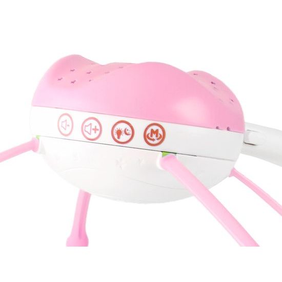 Doris kolotoč nad postýlku s projektorem a dálkovým ovládáním Bed Bell růžový