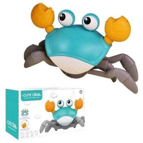 Natahovací pohyblivý krab hračka pro nejmenší Cute Crab - modrý