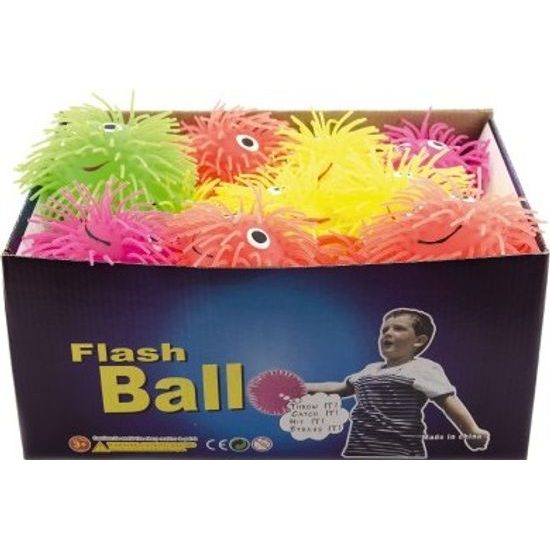 Antistresový mačkací Míček - chlupatý svítící - mix 4 barvy