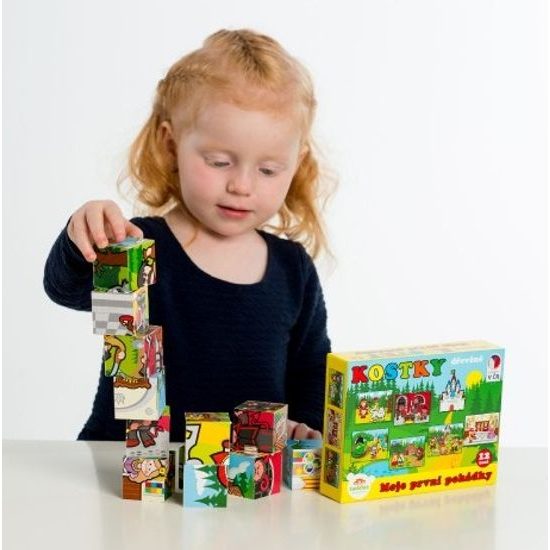 Dřevěné Kostky - Moje první pohádky 12ks