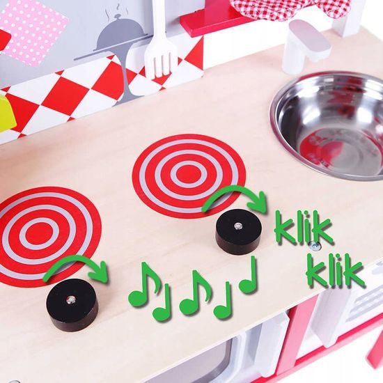 Ecotoys dětská dřevěná kuchyňka s troubou