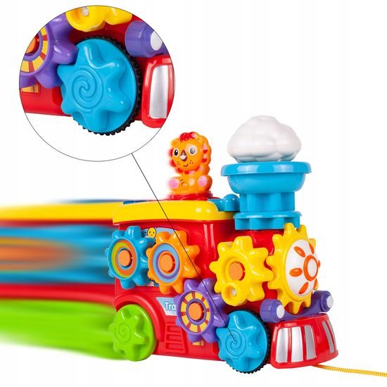 Veselá lokomotiva pro nejmenší s ozubenými kolečky Animal Train