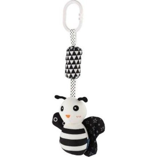 Zvířátko chrastítko na postýlku/kočárek černobílé - mix 3 druhy