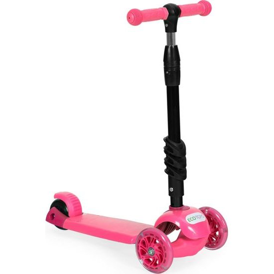 Ecotoys dětská koloběžka se svítícími koly Bedrunka růžová 5v1