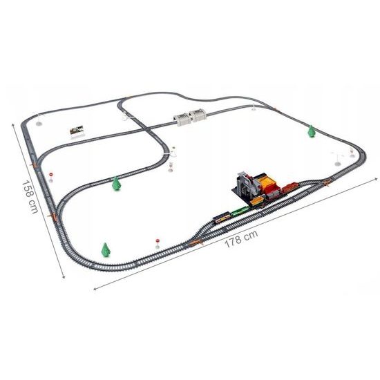 Dětská XXL vláčkodráha na baterie Power World 1067 cm