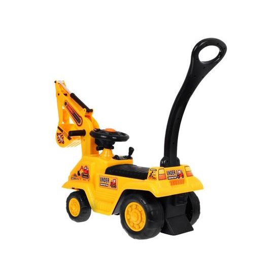 Odrážedlo Bagr s vodící tyčí 2v1 s helmou