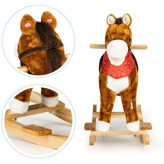 Ecotoys plyšový hojdací kôň - hnedý
