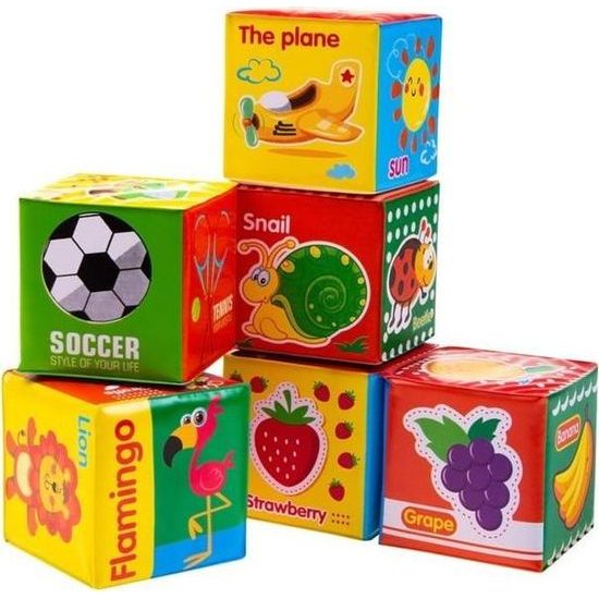 Měkké edukační kostky 6ks