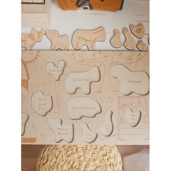 Farma - edukatívne drevené puzzle - SLOVENSKÁ VERZIA