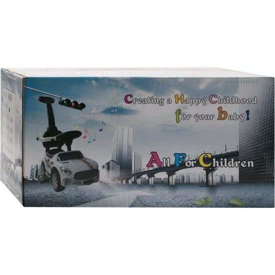 Dětské odrážedlo se zvukem a vodící tyčí Baby Mix RACER černé