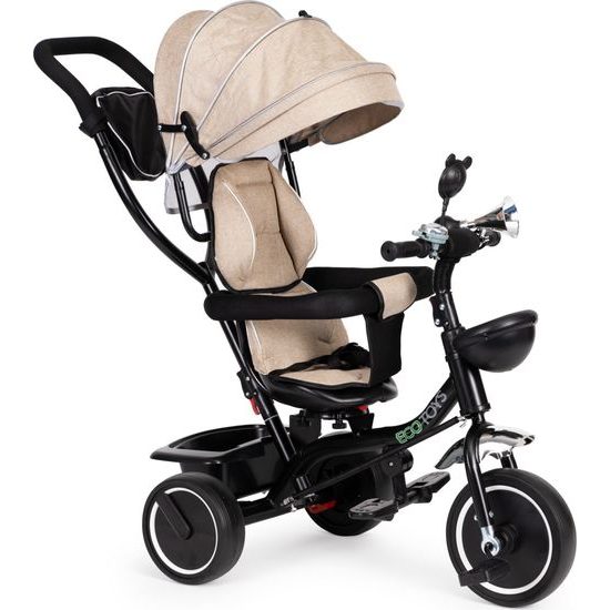 Ecotoys dětská tříkolka s otočným sedadlem Trike 2v1 béžová