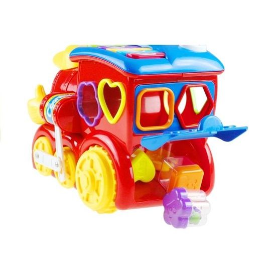 Huile Toys multifunkční lokomotiva se světlem a zvukem Happy Loco