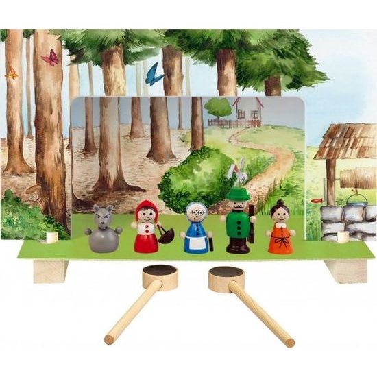 Dřevěné magnetické Divadlo Červená Karkulka s figurkami