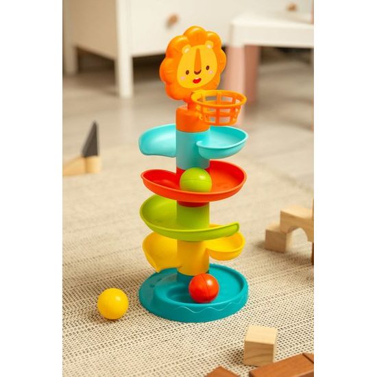 Edukační hračka - basketbalový tobogán se lvem