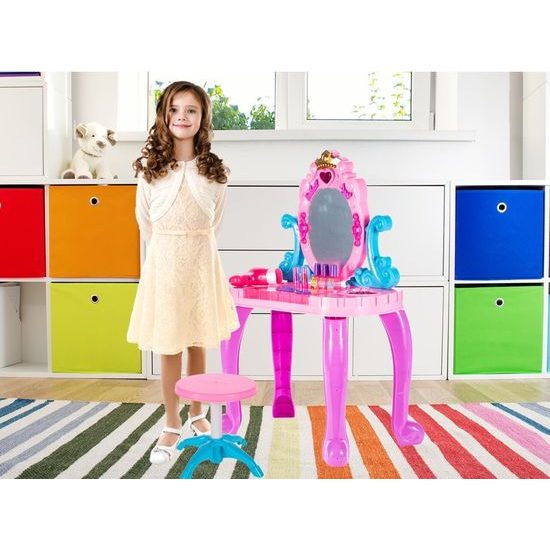 Dětský toaletní stoleček na baterie s příslušenstvím Crown Vanity