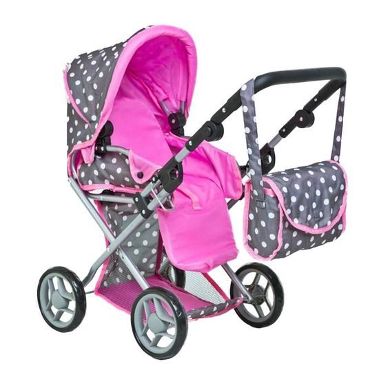 SMONTOVÁNO Doris kočárek pro panenky kombinovaný - 9346 růžovo-šedý