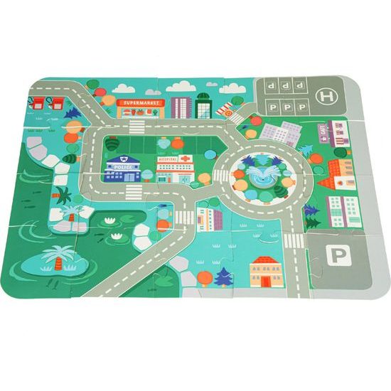 Ecotoys sada dřevěných kostek 121 ks v Městečko