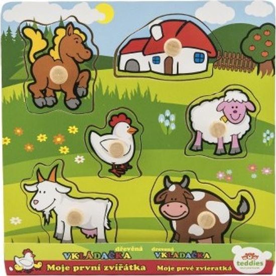 Dřevěná Vkládačka - Moje první zvířátka 6ks