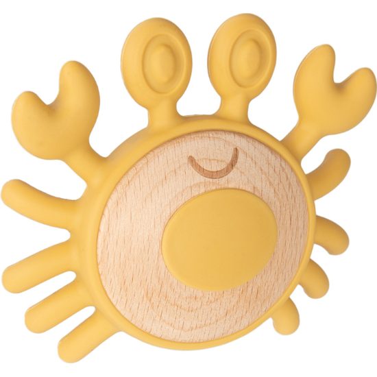 CANPOL babies Dřevěno-silikonové kousátko KRAB