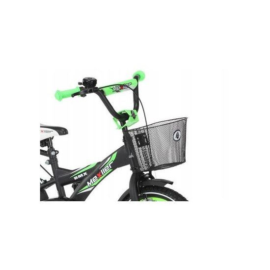 Mexller dětské kolo BMX 12" s vodící tyčí černozelené