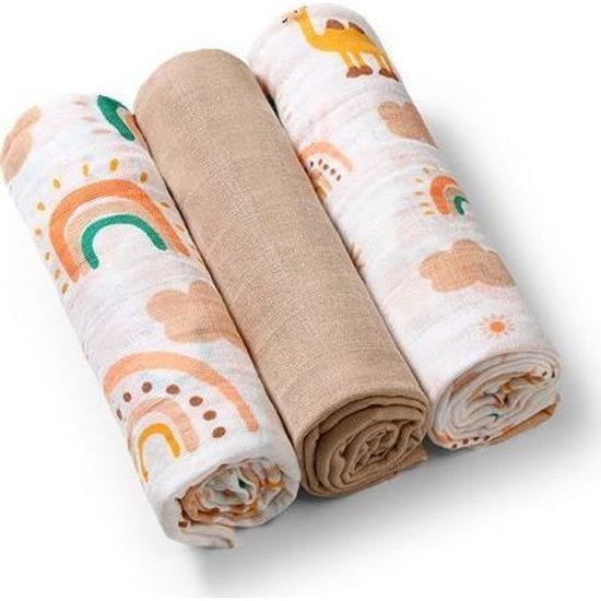 Mušelinové plenky 3ks béžová