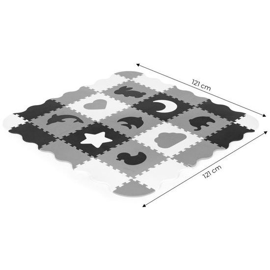 Ecotoys pěnová puzzle hrací deka Gray Puzzle 121 x 121 cm