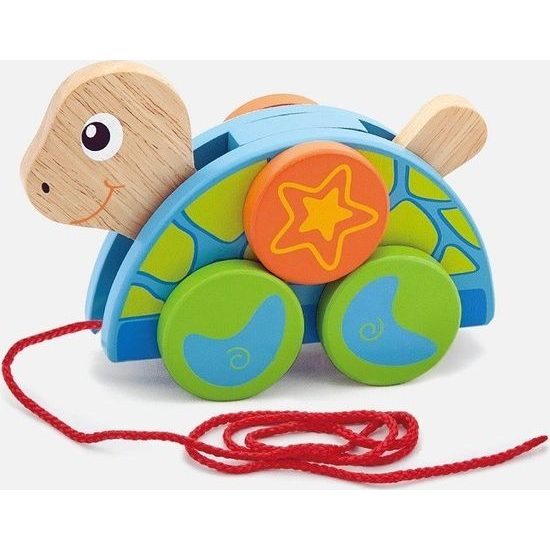 Dřevěná tahací hračka na šňůrce Viga Želva