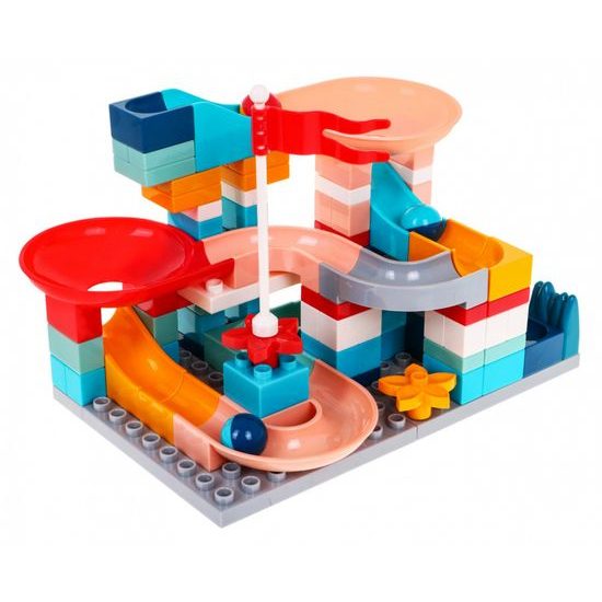Majlo Toys dětská kuličková dráha 105 dílků Slide Blocks