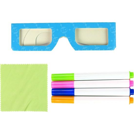 Kouzelná neonová tabule s 3D brýlemi růžová