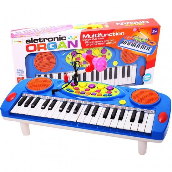 Dětské elektronické klávesy s mikrofonem a nahráváním Music Keyboard modré