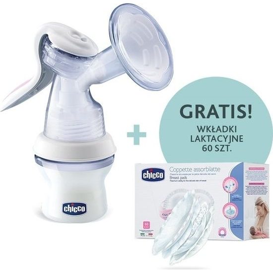 Chicco Ruční odsávačka mateřského mléka + prsní vložky 60ks