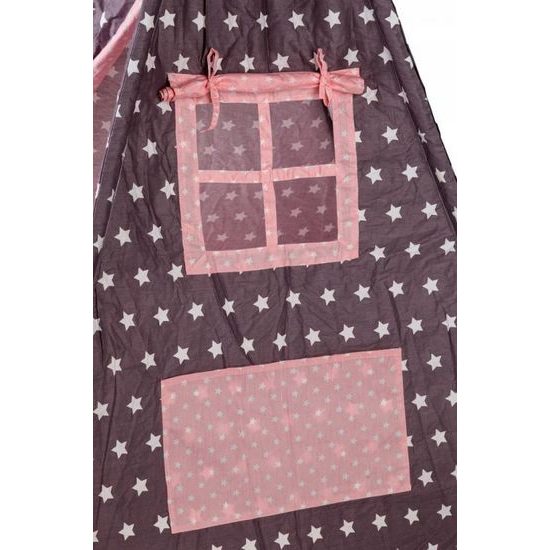 Ecotoys dětský indiánský stan TeePee Růžové hvězdičky