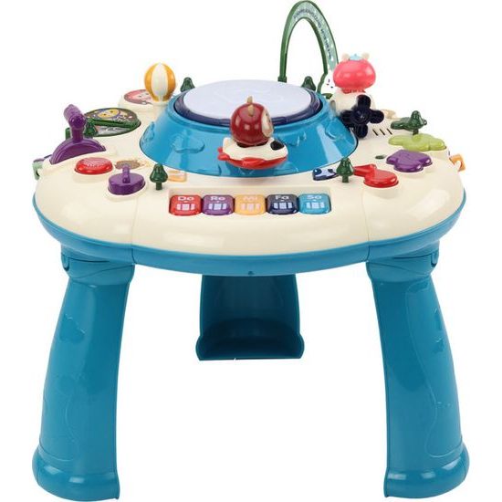 Interaktivní výukový stůl s klavírem a bubínkem, modrá