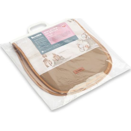 Vložka do kočárku univerzální Lesní zvířátka, meruňková