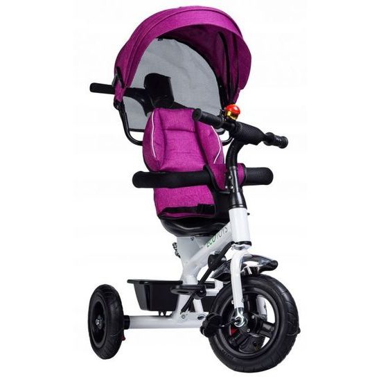 Ecotoys dětská tříkolka se stříškou růžová - nafukovací kola