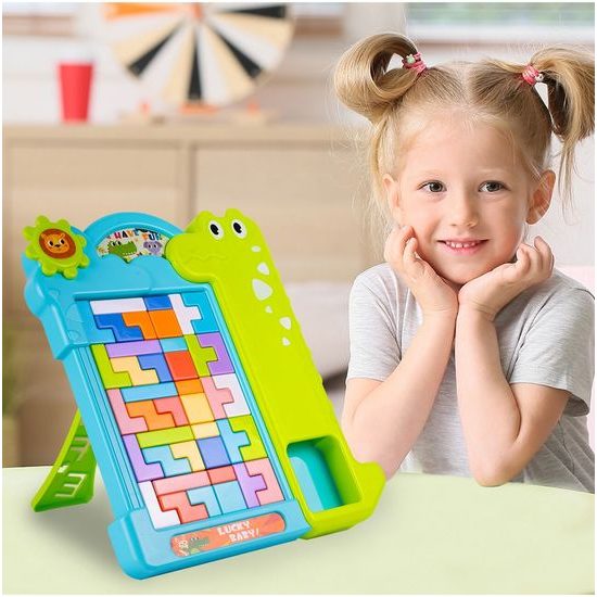 Dětská dovednostní hra Tetris s krokodýlem