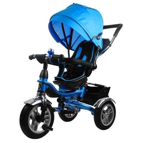 Majlo Toys tříkolka 2v1 s nafukovacími koly PRO600 modrá