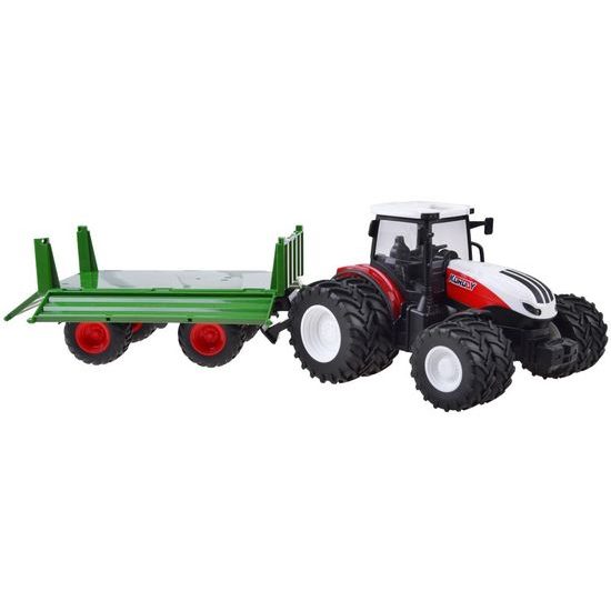 Traktor na dálkové ovládání se zelenou vlečkou Farm Machine 1:24
