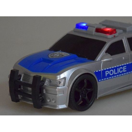 Policejní auto na setrvačník se světly a zvuky City Service 1:20 stříbrné