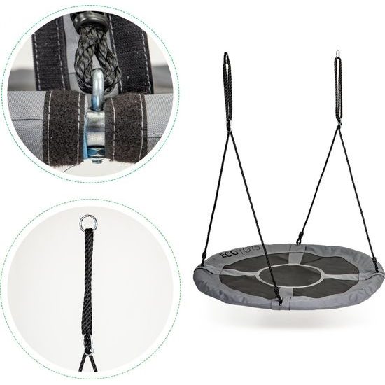 Ecotoys dětská houpačka Čapí hnízdo šedá