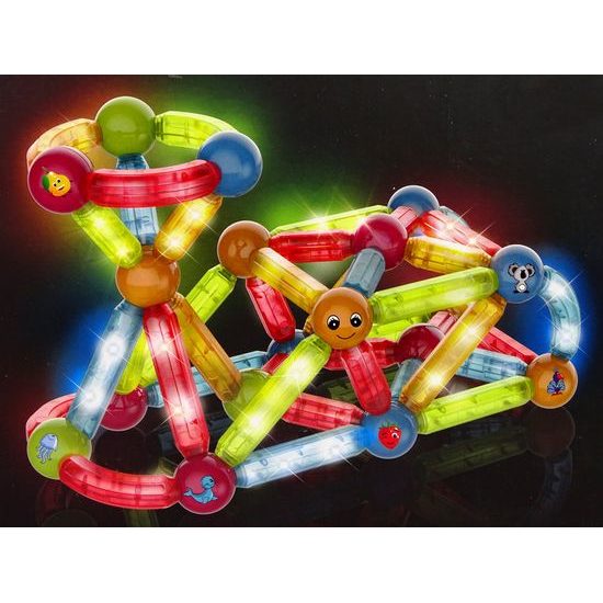 Doris magnetická svítící stavebnice Light Sticks 76 dílků