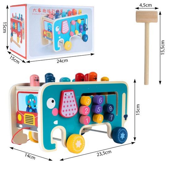 Doris dřevěná edukační kostka se zatloukačkou