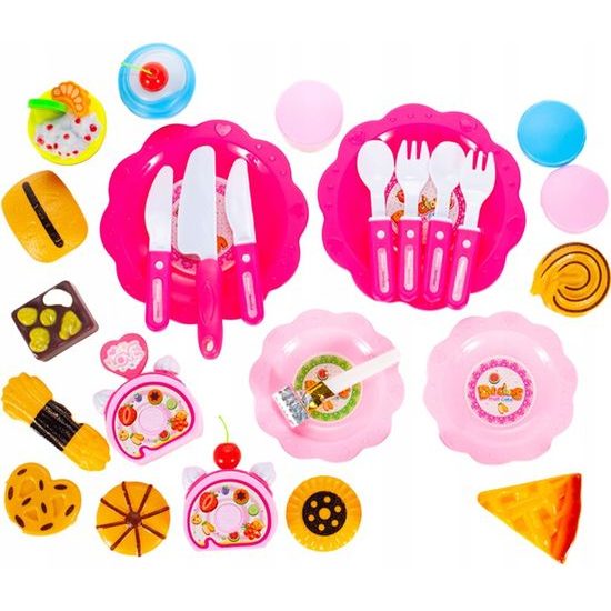 Ecotoys narozeninová sada Dort růžová 80 součástí