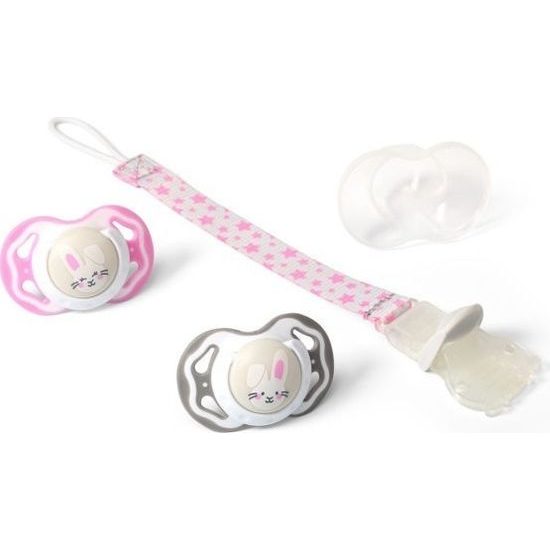 BabyOno Pásek na dudlík s klipsou - mix barev