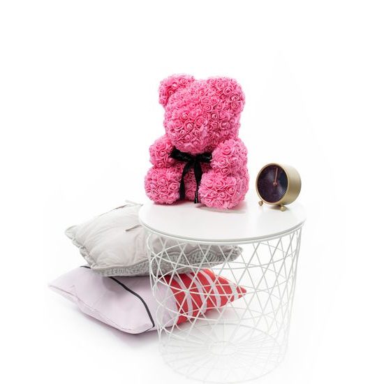 Medvídek z růží růžový Rose Bear 40 cm