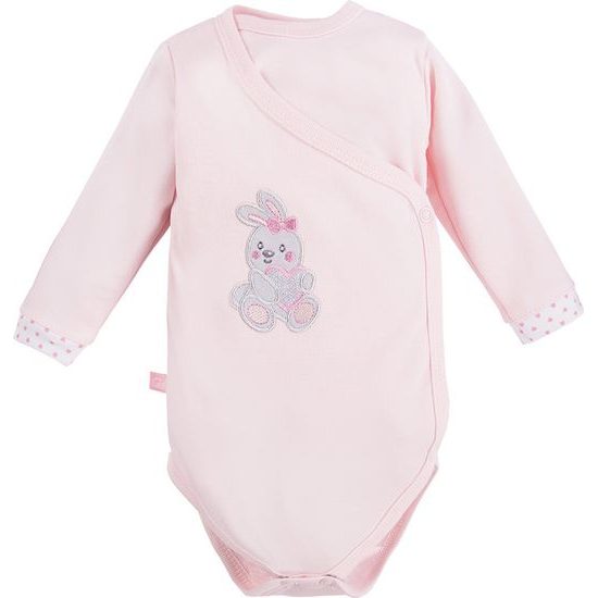 EEVI Kojenecké body s dlouhým rukávem Newborn růžová 50 (0-1m)