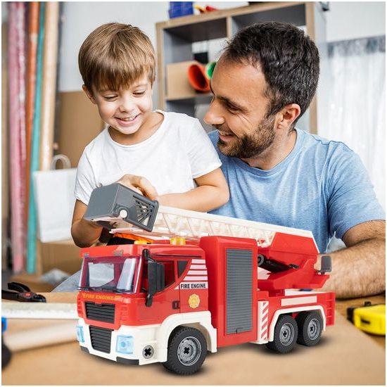 Šroubovací požární auto v kufříku se světly a zvuky Fire Truck